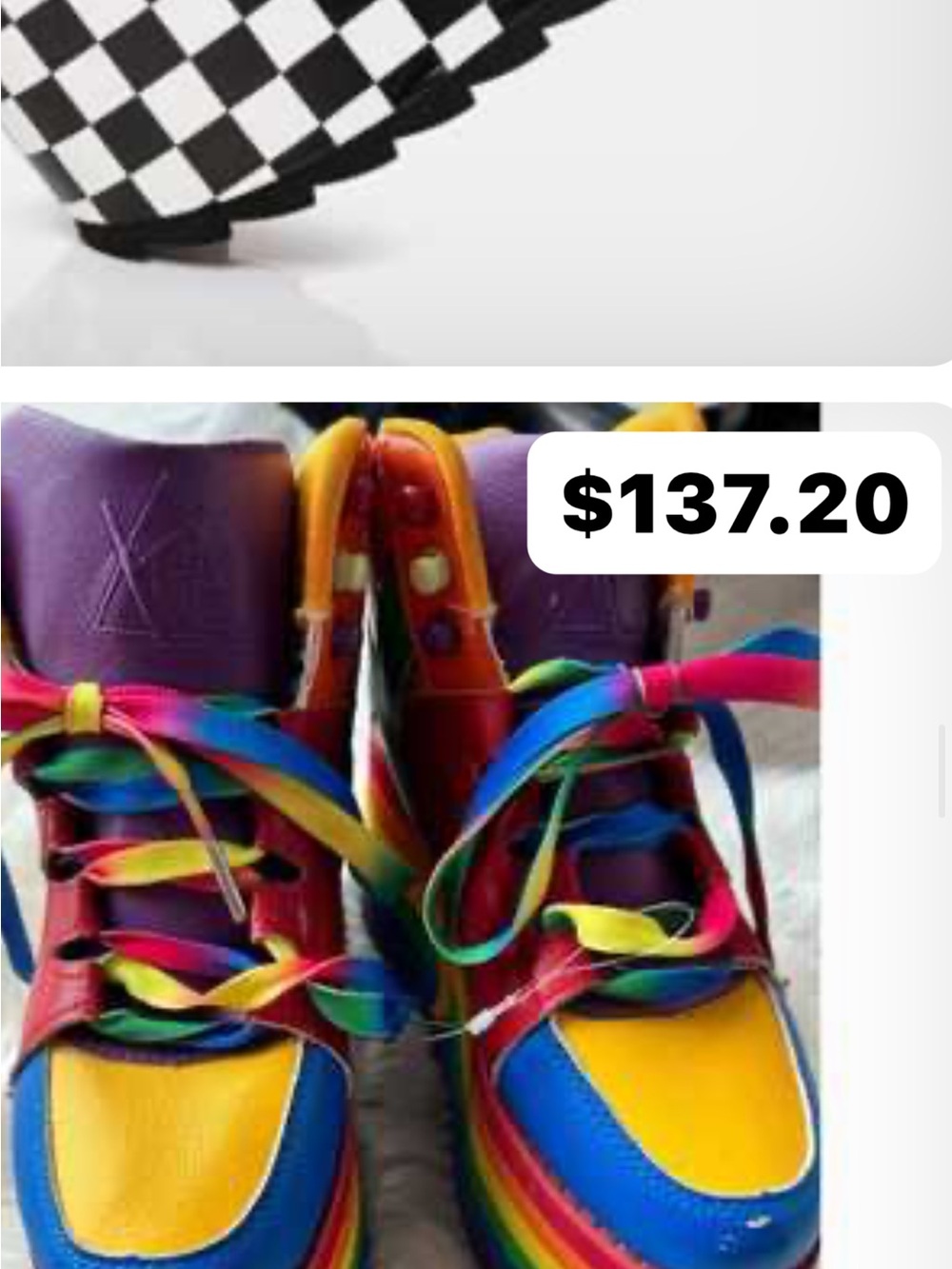 YRU White Platform Sneakers with Rainbow Heart Studs BRAND NEW! Size 8 - Picture 13 of 13